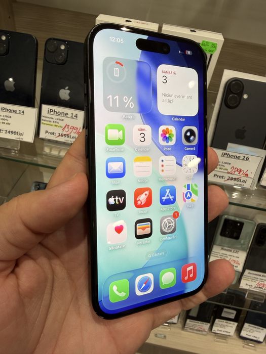Telefon iphone 15 black 128gb baterie 100%