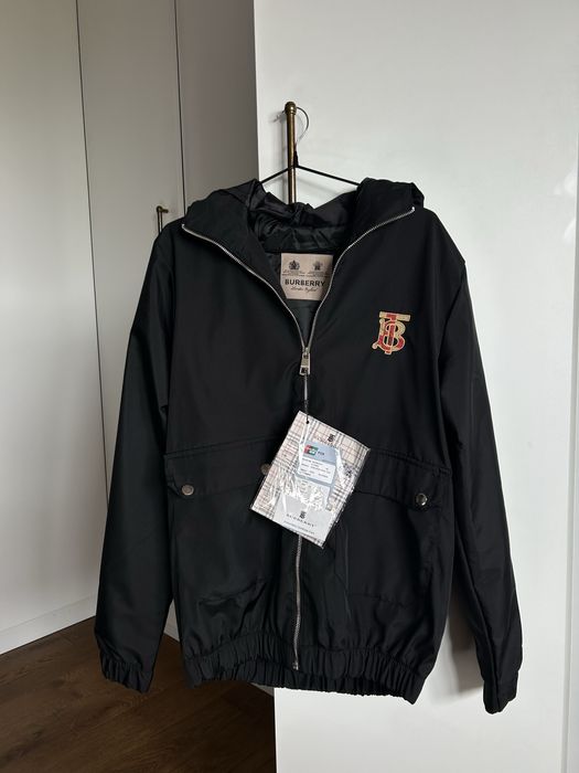 Burberry Black Hooded Jacket, Size S Fits M