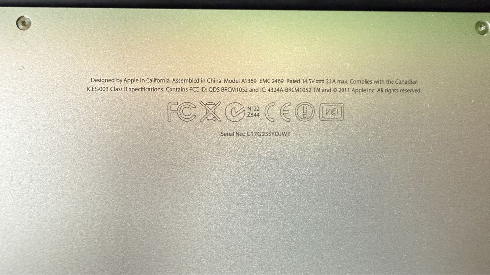 MACBOOK AIR 13.3/1.7GHz/4GB/128GB