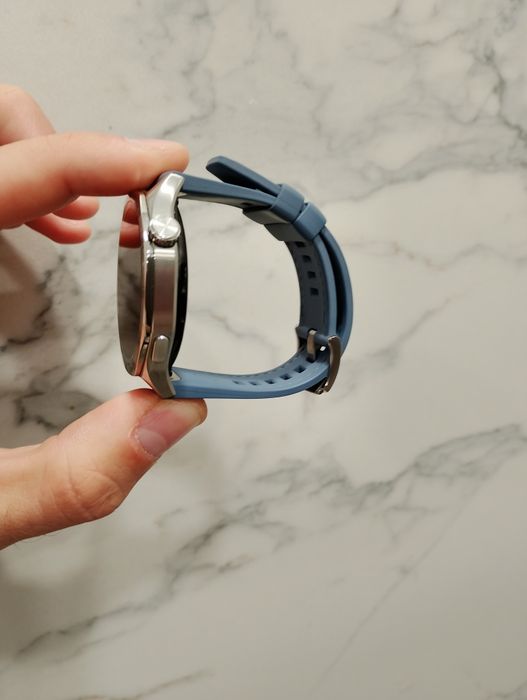 Huawei Watch GT 5, 46mm, Tarnish Stainless Steel Case, Blue Woven Strap