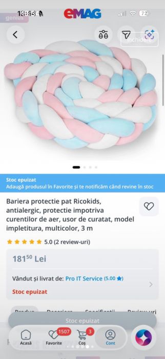 Protectie impletita laterale patut bebe