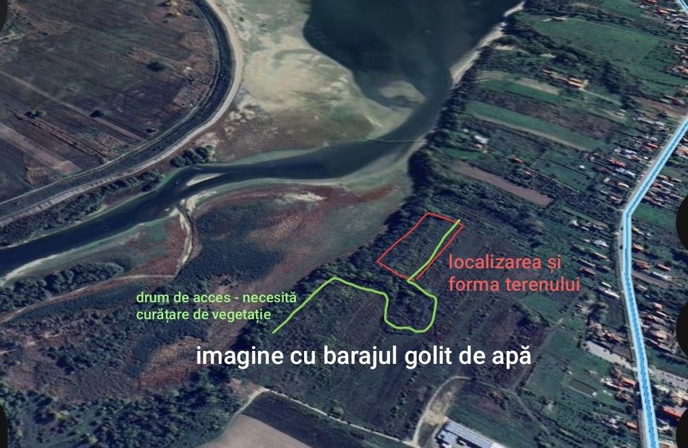 PENINSULĂ PRIVATĂ: 2400mp la Lac – 80m Deschidere – 5 min de A1
​V