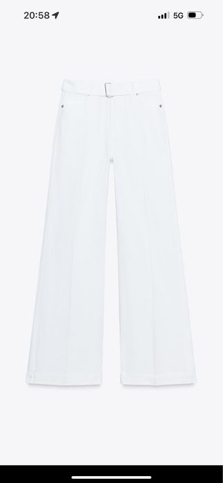Бели дънки С размер ZARA с етикет