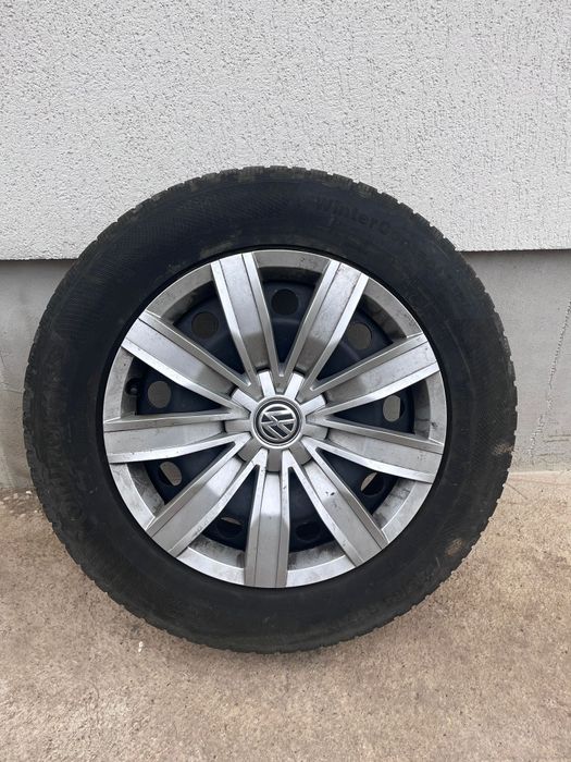 Set 4 roți VW Tiguan R17 originale – jante tablă + anvelope iarnă Pire