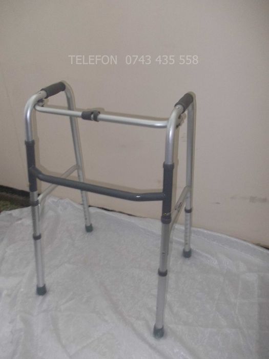 Cadru ajutor mers,pliabil,inaltime reglabila,din aluminiu,pt persoane cu handicap locomotor dizabilitati, tineri sau batrani seniori bunici în vârstă
