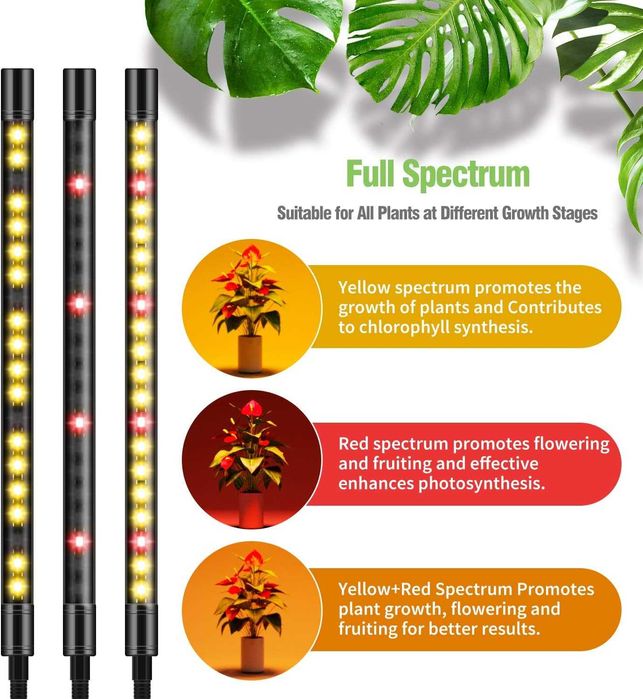 Лампа за отглеждане на растения STELS, Трипод, Таймер, LED 90W