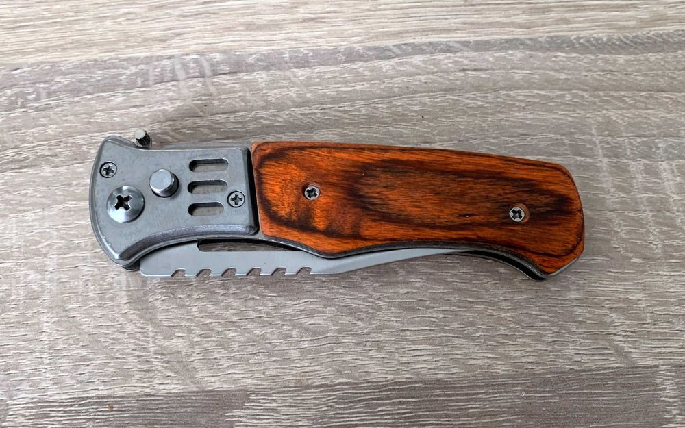 Briceag Fengli Otel, 21cm, Dalimag, maner insertii lemn - drumetii