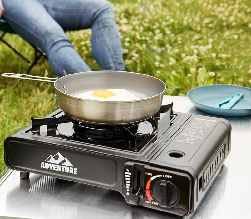 ПРОМО!! Туристически газов котлон 2в1, метален, 2100W, 34x28x11см, в куфар