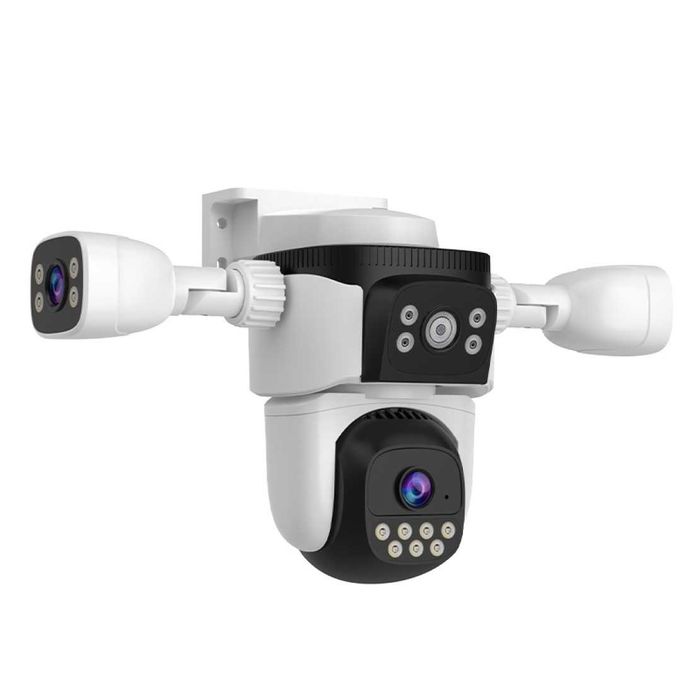 Управляема WiFi Камера 3MP с три обектива, Dual Light 30м