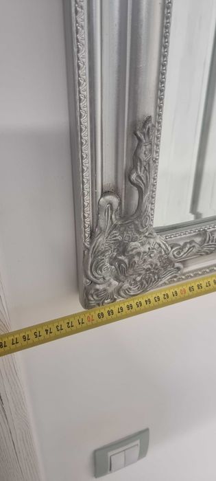 Oglindă Decorativă Retro Vintage Argintie si Aurie 64 x 94 cm