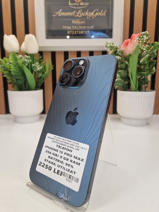 Iphone 15 Pro Max 256GB 90% Baterie spart spate Garantie! #56083