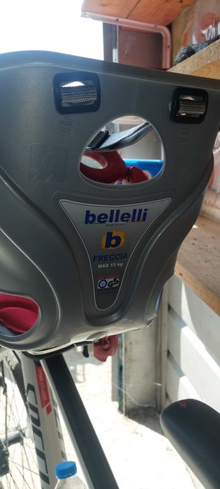 Детско столче BELLELI FRECCIA B-FIX сиво за рамка на велосипед колело