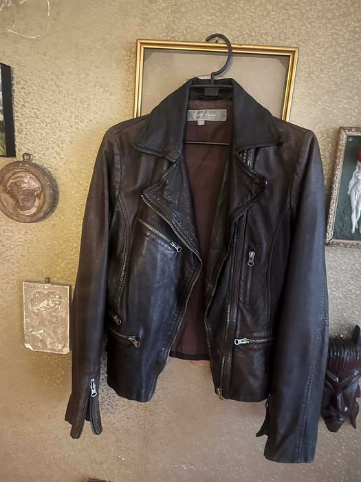Кожено винтидж яке ZARA