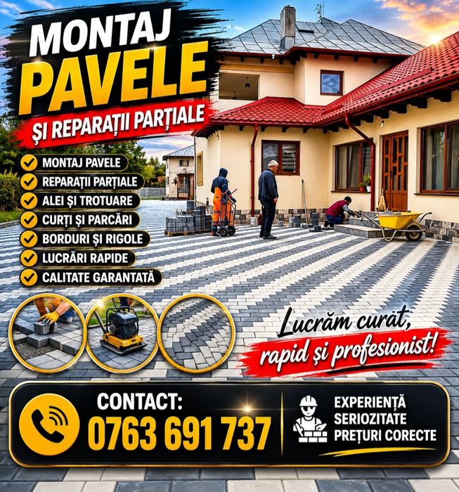 Spălare curățare și montare profesionala de pavele și fațade de mușchi și mizerie