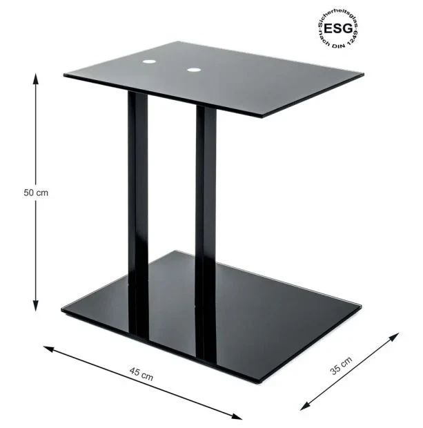 Помощна маса от закалено стъкло