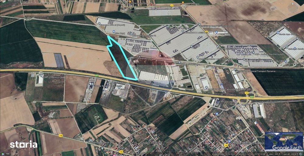 Teren 9.3 ha, Bolintin-Deal / Autostrada A1, km 23