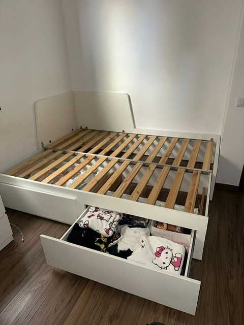 Pat de dormitor extensibil cu depozitare