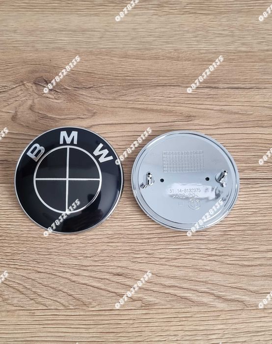 Комплект емблеми BMW 7 части с капачки за джанти чисто черни