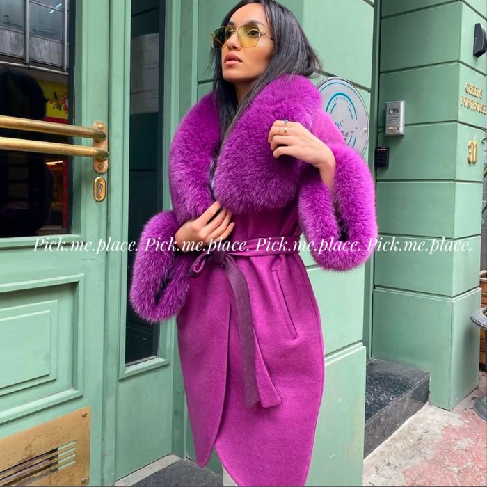 Палто от естествен косъм и алпака