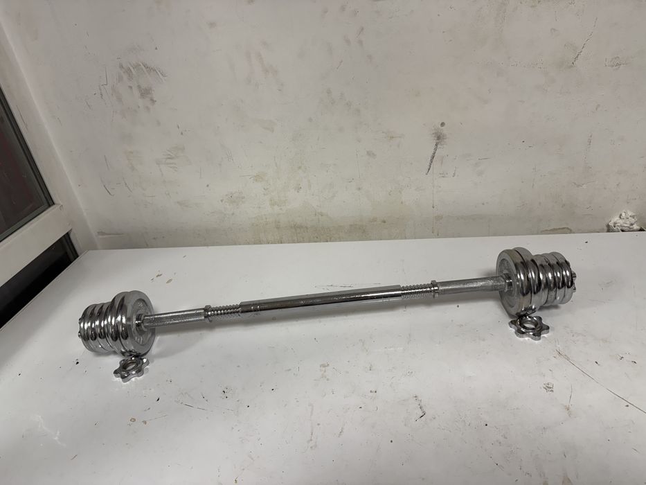 Gantere cu bara de legatura otel crom, pret 350 lei