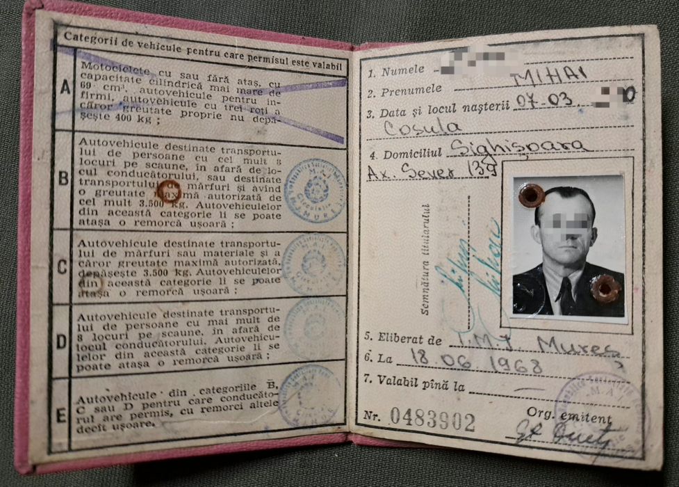 Permis vechi  de conducere RSR