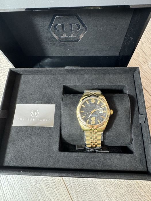 Philipp Plein Date Superlative 41mm Gold – НОВ, Пълен комплект с фактура от Farfetch