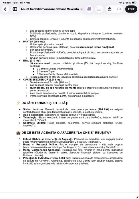 Pensiune de vanzare