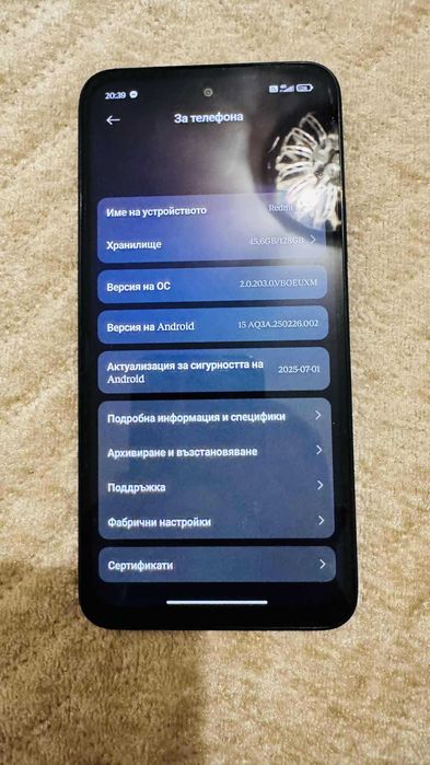 Продава се телефон Redmi15 Като Нов! Използван 8дни.