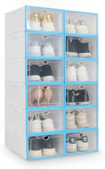 Комплект от 12 броя кутии за съхранение на обувки, Органайзер