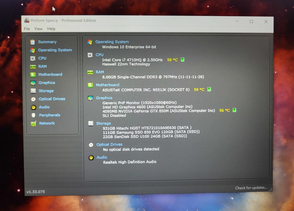 Laptop ASUS N551JK intel i7