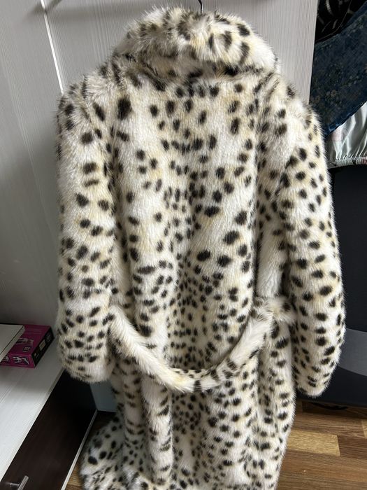 Шуба леопард пушистая