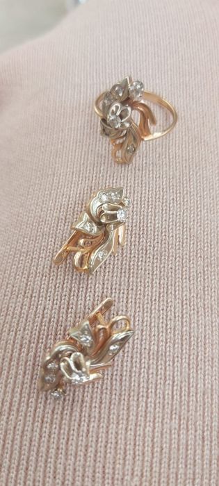 Бриллиант набор,красное золото