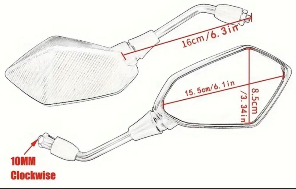 Странични огледала за скутер,мотор и са 10 мм