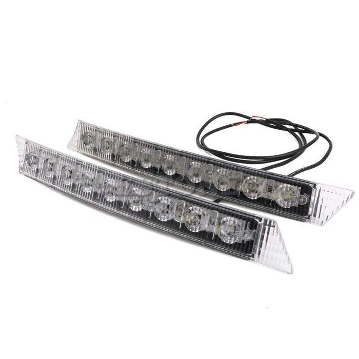 Комплект Извити Предни Мощни 9 Лед Диодни Дневни Светлини 12V 54W