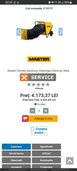 Tun de caldura electric master b 18 epr nou