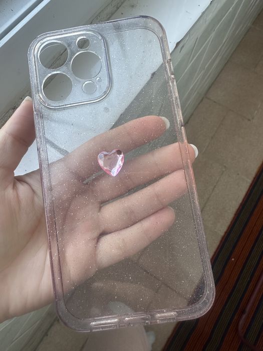 Husa Iphone 14 Pro Max cu sclipici transparentă