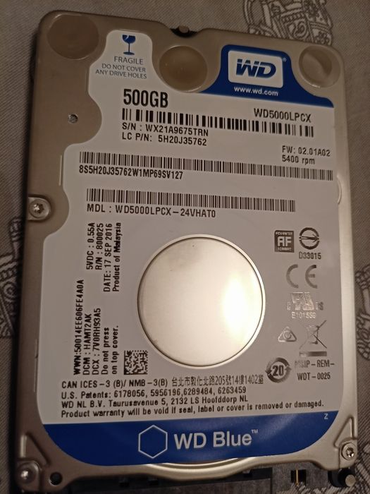 Жёсткий диск 2.5" 500 Gb