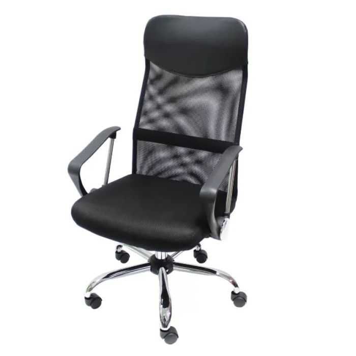 Офис стол, въртящ се, функция накланяне, мрежест, черен, макс. 130 кг