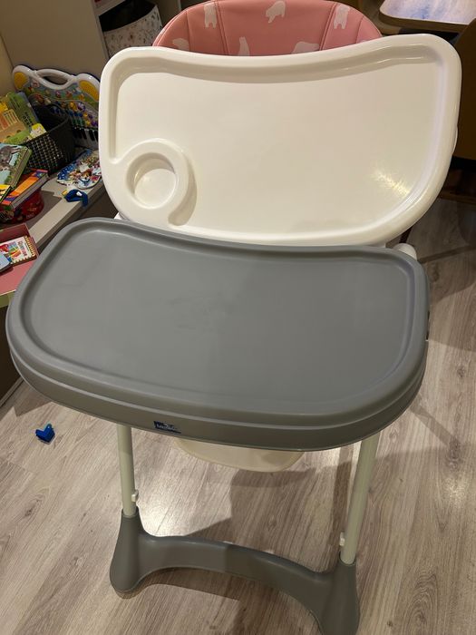 Проходилка Moni+Столче за хранене Lorelli Campanella - Розов с мечета