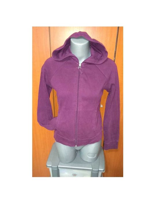 Hanorac grena Active UK cu gluga si fermuar , M 38-40