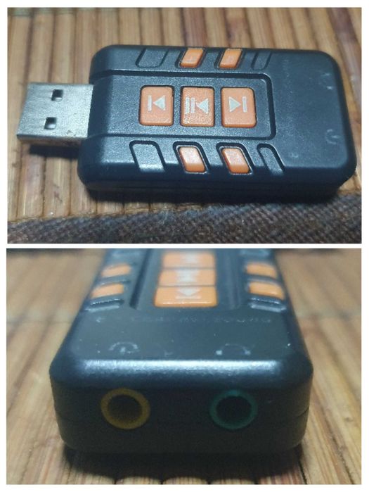 Placa de sunet pe USB sound card blaster plug & play, butoane fizice cu comenzi multimedia, intrare jack pentru microfon si iesire jack pentru boxe