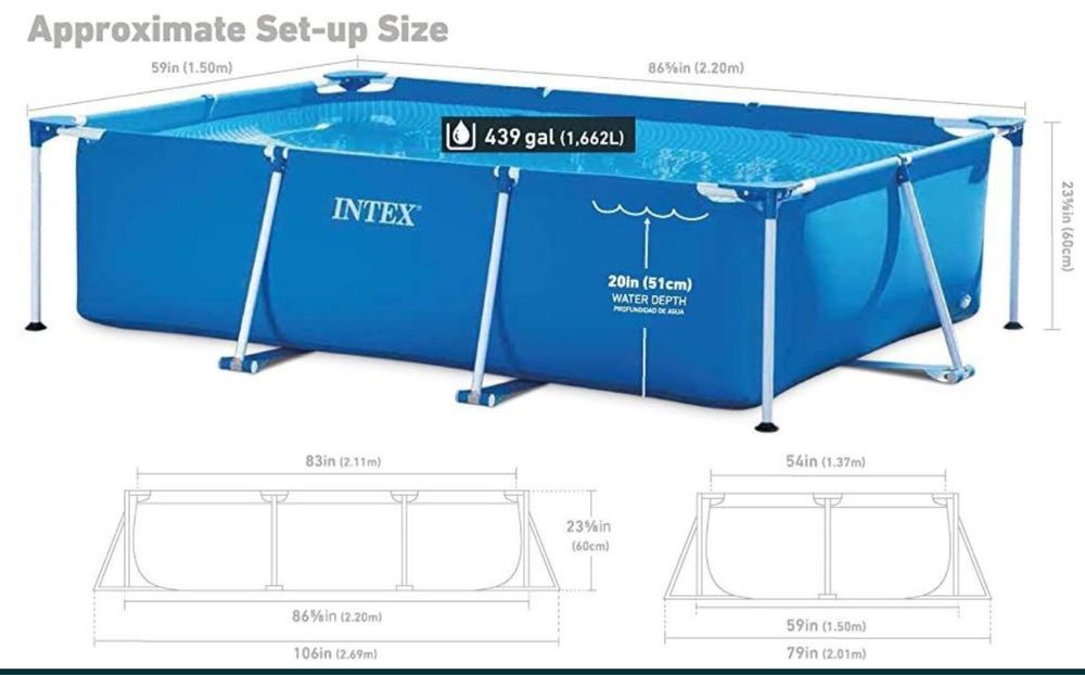 Basseyn intex karkasniy Каркасный бассейн 300x200x75 sm