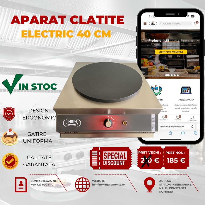 Crepiera/Aparat Clatite Simplu sau Dublu Electric Sau Gaz IN STOC