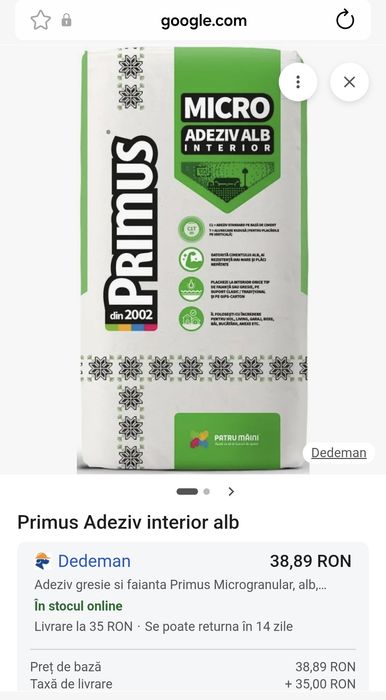 Primus micro adeziv alb interior