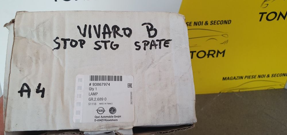 Stop spate Opel Vivaro B stanga, Renault Trafic 3, Gm93867974
