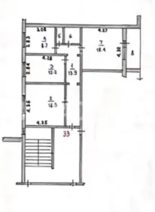 3 комнатная мкр. Наурыз д. 9
