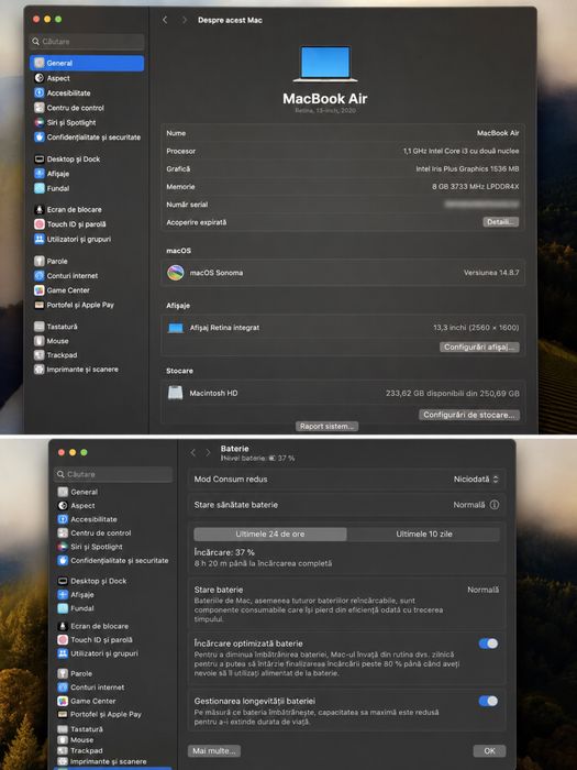 MacBook Air 13” 2020 – Intel i3 / 8GB RAM / SSD 256GB / Retina