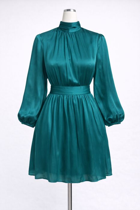 Рокля ZARA – изумрудено зелено