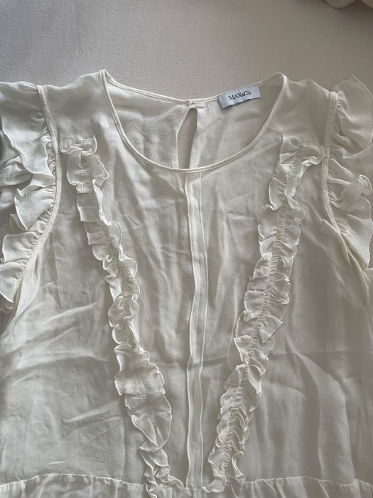 Top MAX&Co. albă/ivory cu volane – XS