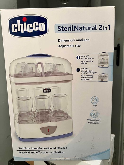 Sterilizator Biberoane/Suzete electric modular cu aburi Chicco 2in1
